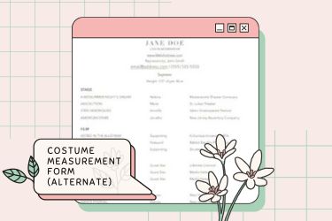 Costume Measurement Form - Alternate